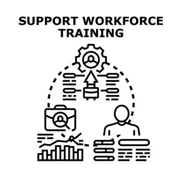 Supporting workforce training and professional development program Stock Illustration