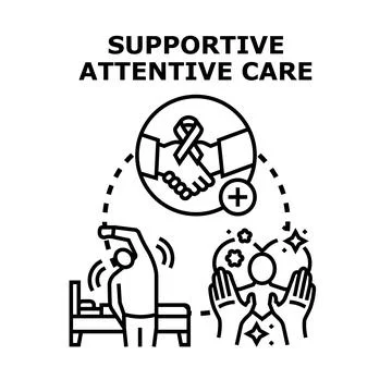 Supportive attentive care concept developing medical assistance Stock Illustration