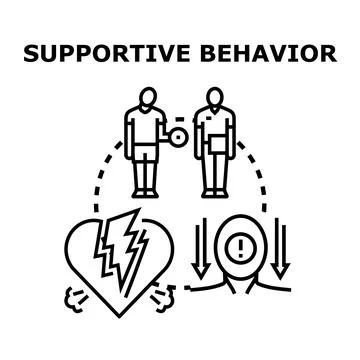 Supportive behavior helping individuals with emotional stress Stock Illustration