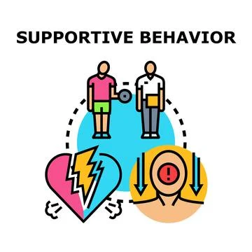 Supportive behavior helping individuals with emotional stress Stock Illustration