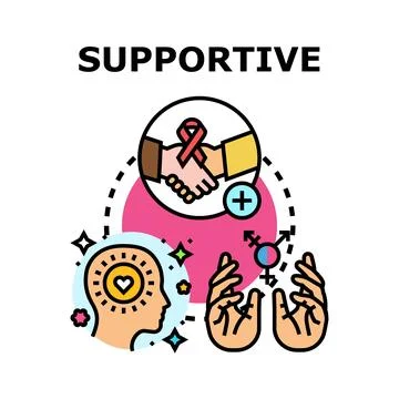 Supportive caring concepts encouraging social inclusion and advocacy illust.. Stock Illustration