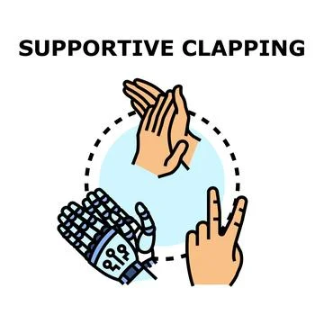 Supportive clapping concept hands collaboration illustration Stock Illustration