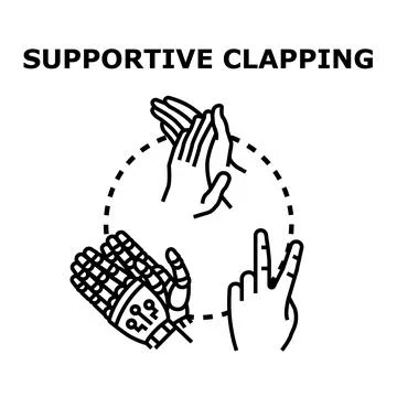 Supportive clapping concept hands collaboration illustration Stock Illustration