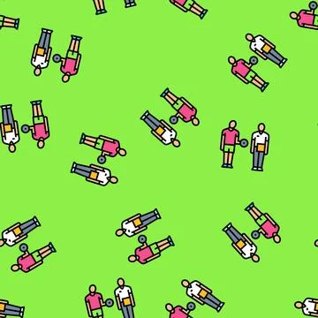 Supportive coach trainer helping vector seamless pattern イラスト素材