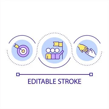 Supportive collective loop concept icon Stock Illustration