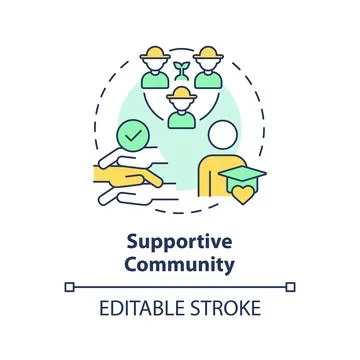Supportive community multi color concept icon Stock Illustration