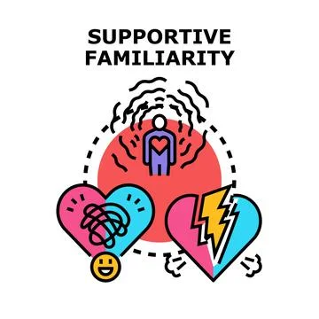 Supportive familiarity concept affecting emotional well being Stock Illustration
