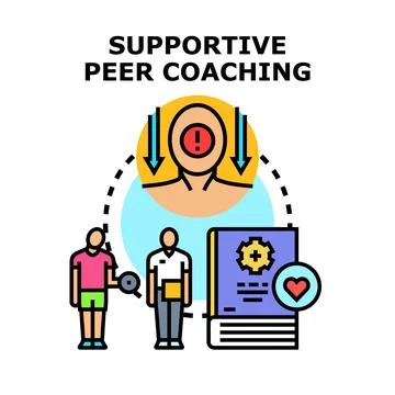 Supportive peer coaching improving problem solving skills Stock Illustration