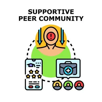 Supportive peer community offering help and mentorship Ilustração Stock