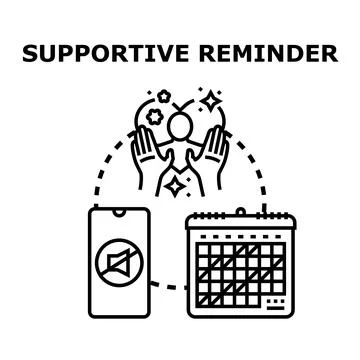 Supportive reminder concept with digital planning and care Stock Illustration