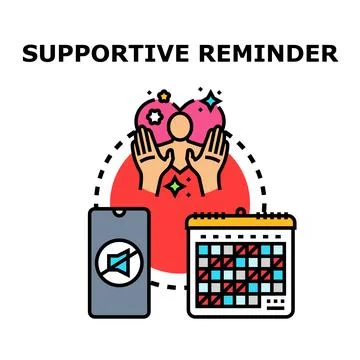 Supportive reminder concept with digital planning and care Stock Illustration