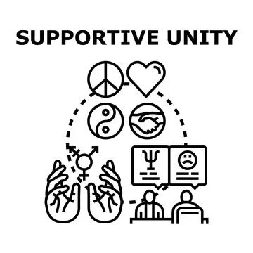 Supportive unity providing psychological help and social support Stock Illustration