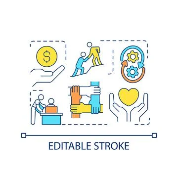 Supportive work environment concept icon Stock Illustration
