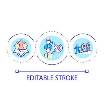 Supportive work environment loop concept icon Stock Illustration