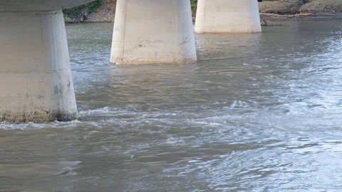 Supports of the bridge Stock Footage 95445875