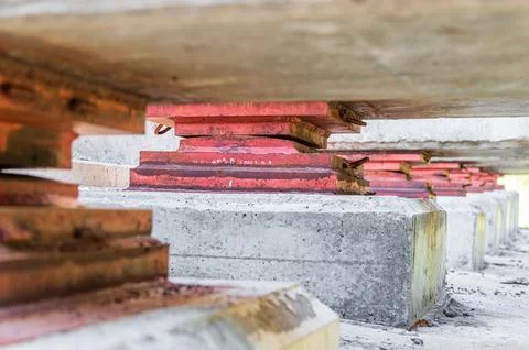 Supports of the Bridge Under Construction Stock Photos