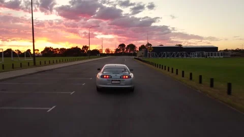 Supra sunset Stock Footage