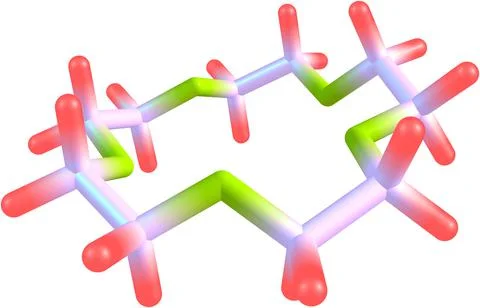 Supramolecule of crown ether on white background Stock Illustration