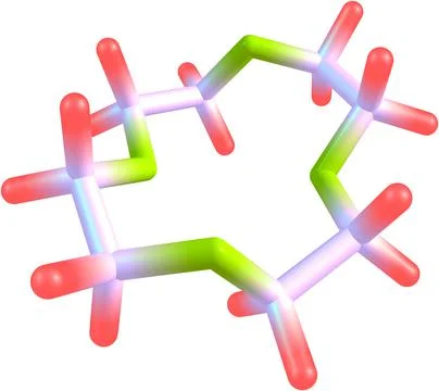 Supramolecule of crown ether on white background Stock Illustration