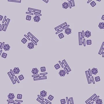 Supremacy quantum computer line vector seamless pattern 스톡 일러스트