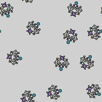 Supremacy quantum computer vector seamless pattern 스톡 일러스트