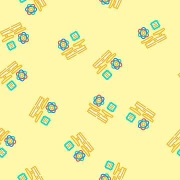 Supremacy quantum computer vector seamless pattern Stockillustratie