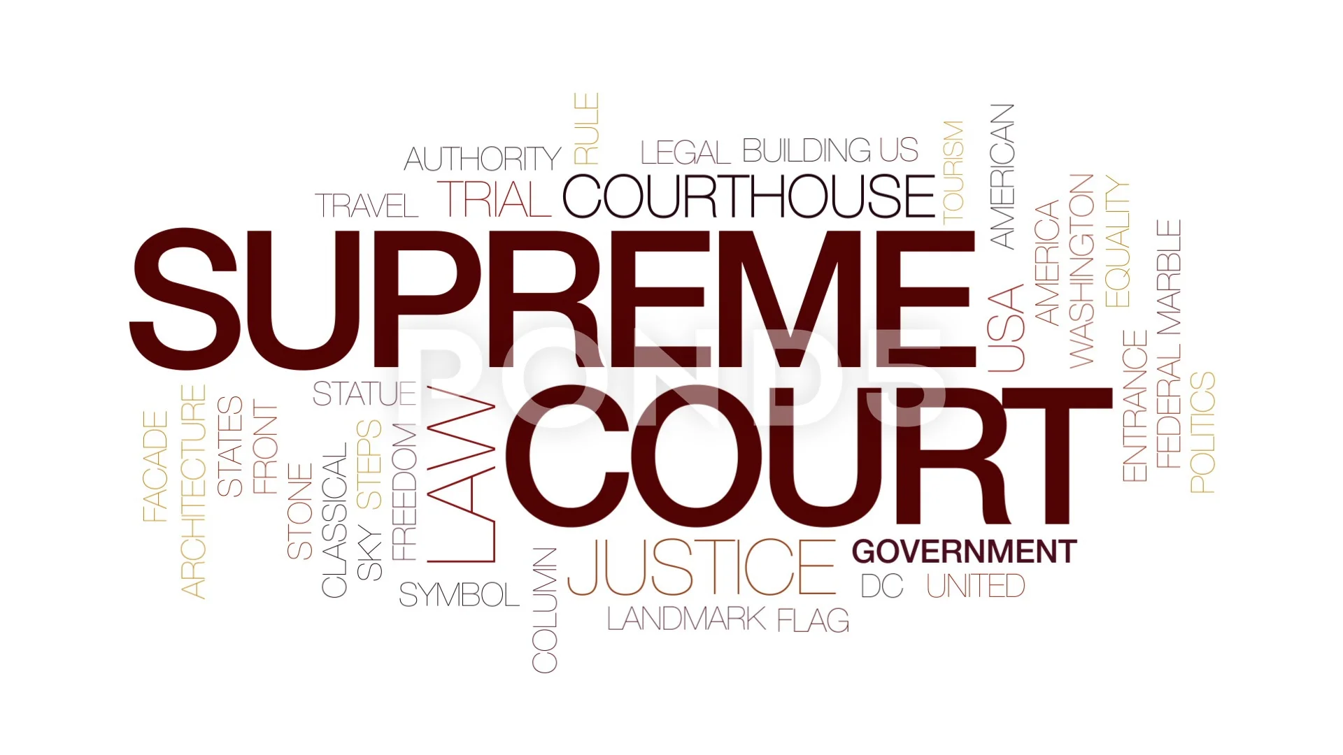Supreme court animated word cloud, text ... | Stock Video | Pond5