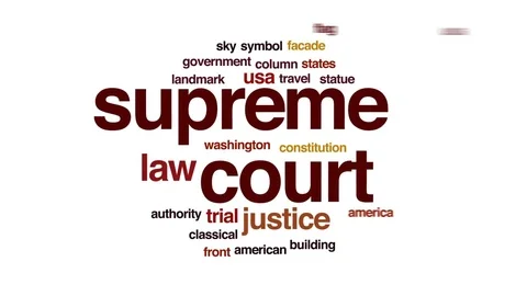 Supreme court animated word cloud, text design animation. Video stock 78046331