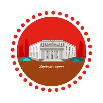 Supreme Court Concept Icon Flat Design Stock Illustration