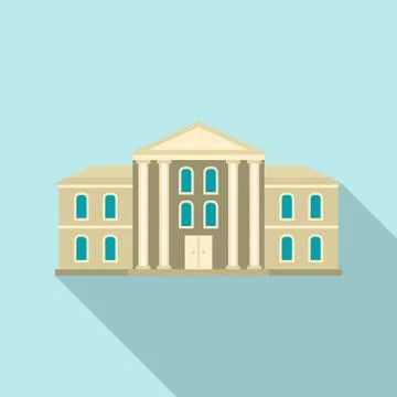 Supreme courthouse icon, flat style Stock Illustration