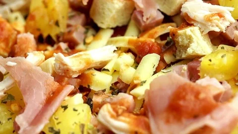 Supreme pizza macro closeup Stock Footage 75979942