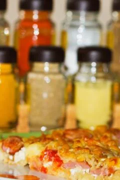 Supreme pizza slice Foto stock