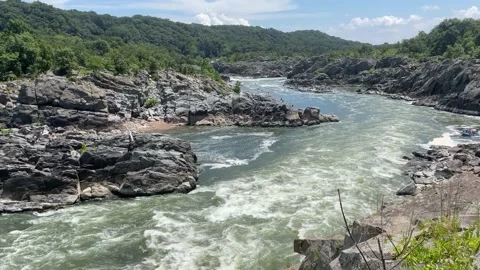 SUPs on the Potomac River, Great Falls Park, Virginia (USA) Stock-Footage 213323755