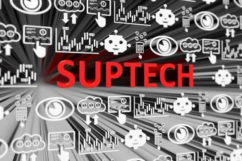 SUPTECH concept blurred background 3d render illustration Stock Illustration