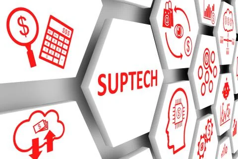 SUPTECH concept cell background 3d illustration Stock Illustration