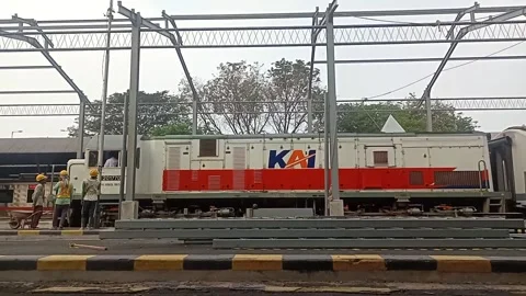 Surabaya East Java Indonesia. Train Journey: Departing Station. On June 17 2025 Stock Footage 311754051