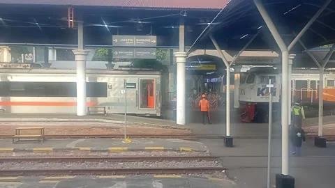 Surabaya East Java Indonesia. Train Journey: Departing. On June 17 2025 Stock Footage 311754214