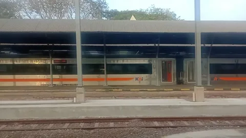 Surabaya East Java Indonesia. Train Journey: Departing Station. On June 17 2025 Stock Footage 311754216