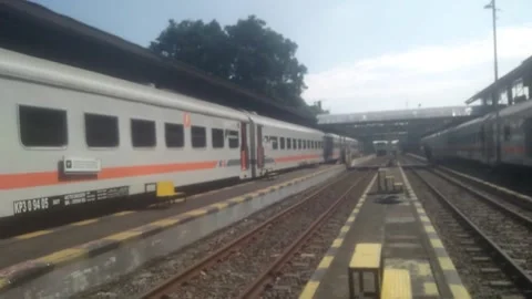 Surabaya East Java Indonesia. Train Journey: Departing. On June 17 2025 Stock Footage 311754822