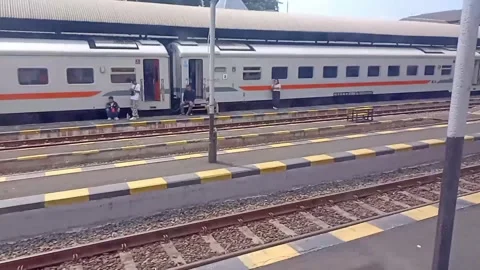 Surabaya East Java Indonesia. Train Journey: Departing. On June 17 2025 Stock Footage 313256066