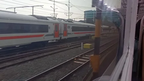 Surabaya East Java Indonesia. Train Journey: Departing. On June 17 2025 Stock Footage 313256252