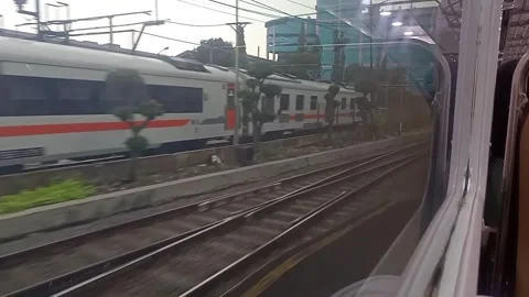 Surabaya East Java Indonesia. Train Journey: Departing. On June 17 2025 Stock Footage 313256254