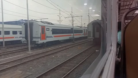 Surabaya East Java Indonesia. Train Journey: Departing. On June 17 2025 Stock Footage 313256292