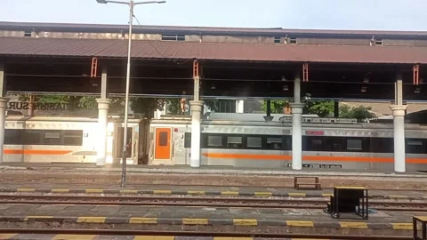Surabaya East Java Indonesia. Train Journey: Departing. On June 17 2025 Stock Footage 313256335