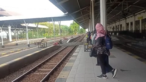 Surabaya East Java Indonesia. Train Journey: Departing. On June 17 2025 Stock Footage 313256340