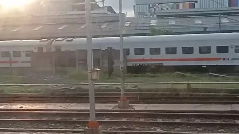 Surabaya East Java Indonesia. Train Journey: Departing. On June 17 2025 動画素材 313256355