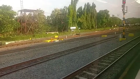 Surabaya East Java Indonesia. Train Journey: Departing. On June 17 2025 Stock Footage 313259241