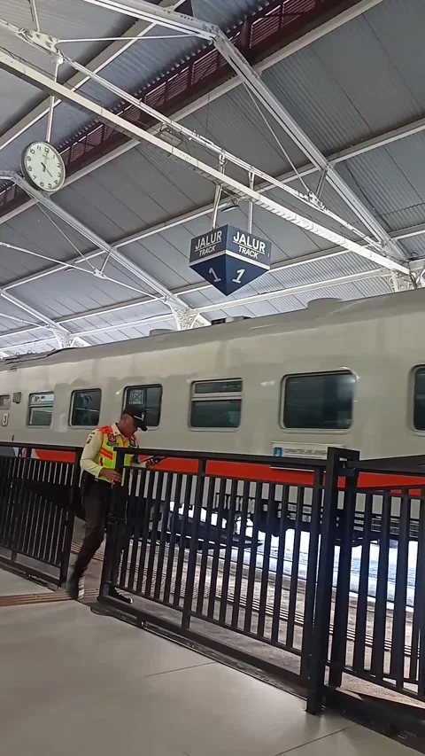 Surabaya East Java Indonesia. Train Journey: Departing. On June 17 2025 Stock Footage 313259679