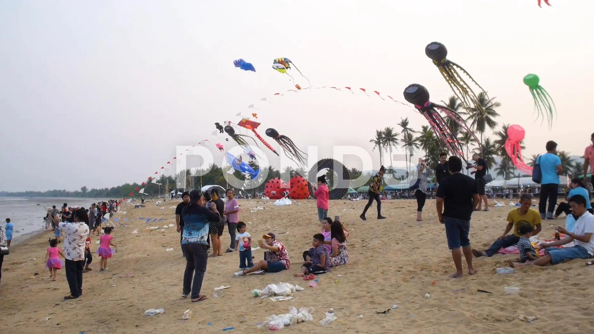 International kite festival on beach hi-res stock photography and