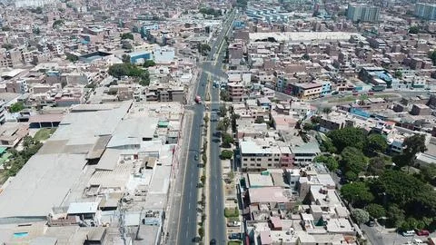 Surco district, in Lima Peru. During the lockdown for coronavirus. Empty streets Stock Photos